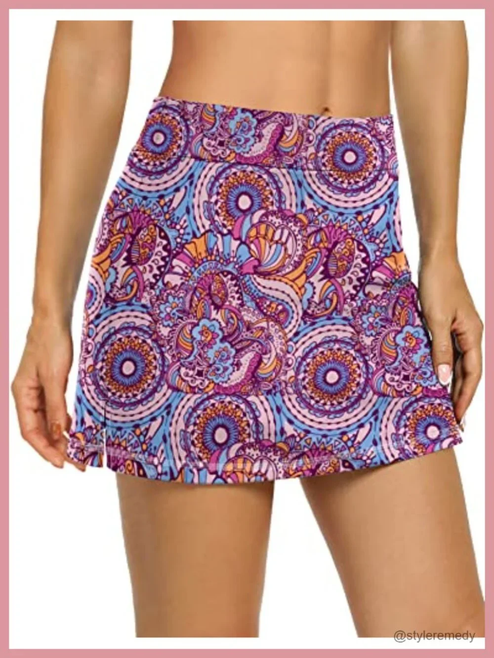 Nylon Spandex Tennis Skort for Women with Pockets Athletic Running Mini